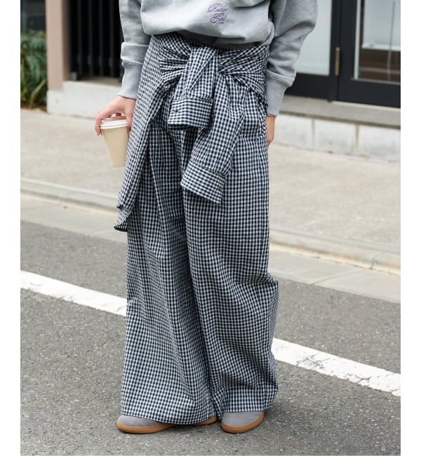 OUTDOOR PRODUCTS Usual Things「≪予約≫コットンサッカーチェックイージーパンツ セットアップ対応」|スラックス|ブラック