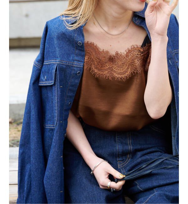 OUTDOOR PRODUCTS Usual Things「≪予約≫サテンレースキャミソール」|キャミソール|