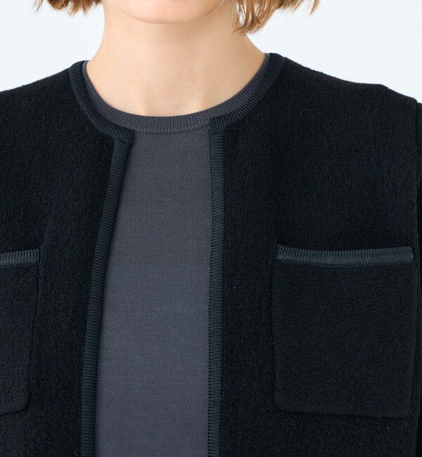 Ballsey「ウールナイロンブークレー フロントオープンカーディガン」|カーディガン|