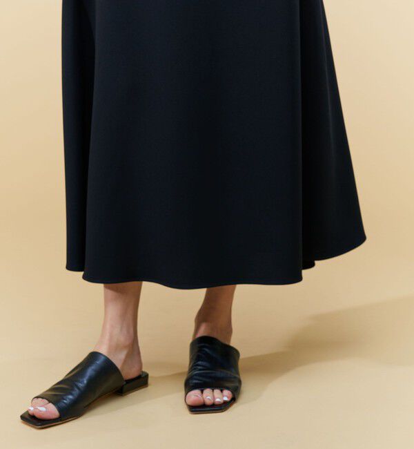 DES PRES「ライトダブルクロス フレアロングスカート」|フレア|