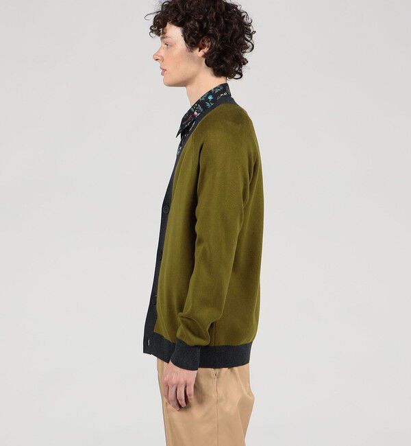 CABaN「CABaN コットンカシミヤ バイカラーVネックカーディガン」|カーディガン|