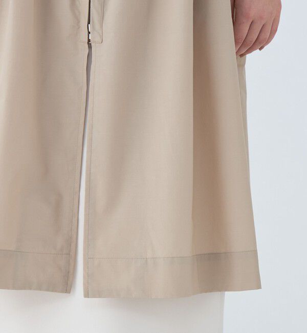 Ballsey「ライトタフタ ジップアップロングコート」|ノーカラーコート|