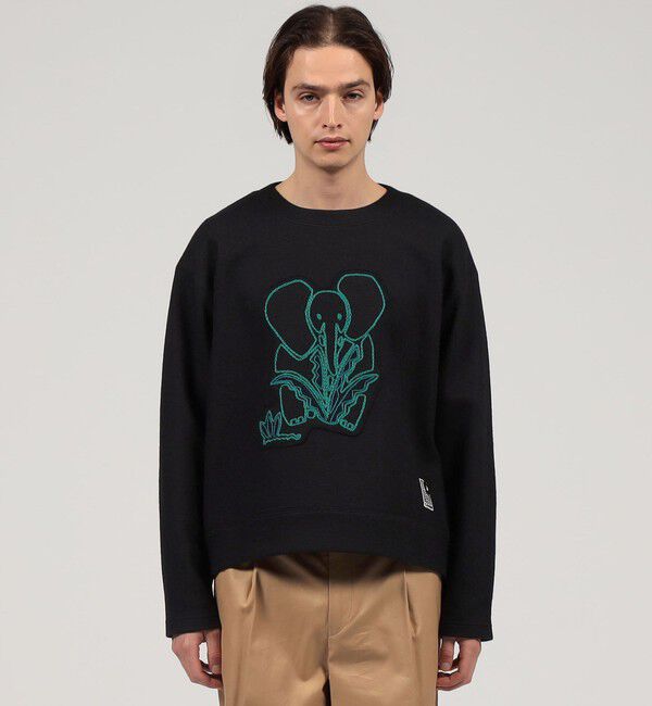 CABaN「CABaN ウールコットンダブルフェイス エンブロイダリープルオーバー」|スウェット・ジャージ|