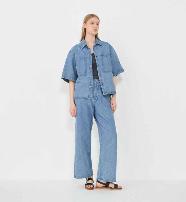 GALERIE VIE「ハイツイストデニム オーバーシャツ」|シャツ・ブラウス|