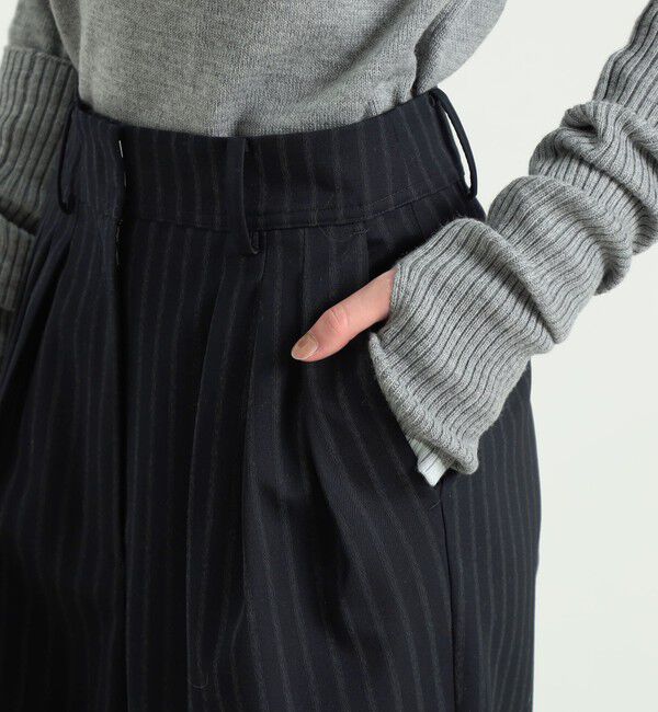BACCA「ストライプギャバ タックワイドパンツ」|その他|