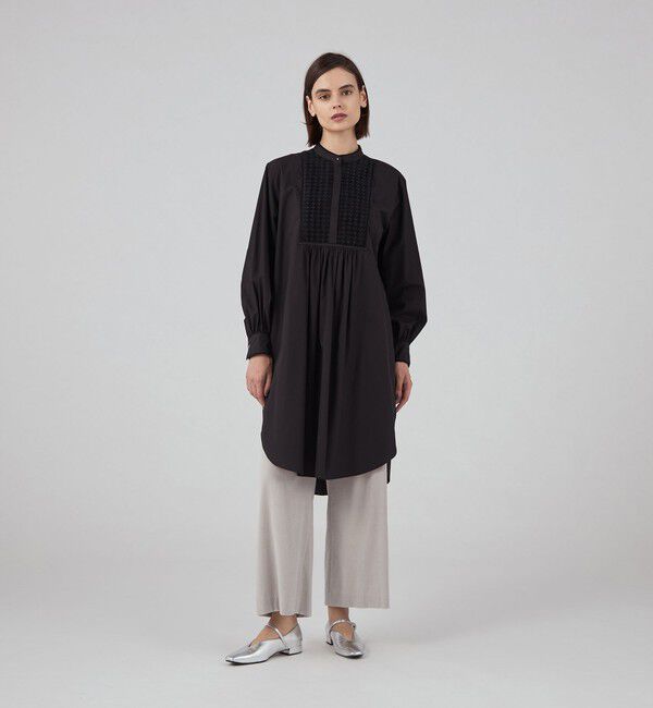 TOMORROWLAND collection「ブラックコンビネーション ロングブラウス」|シャツ・ブラウス|