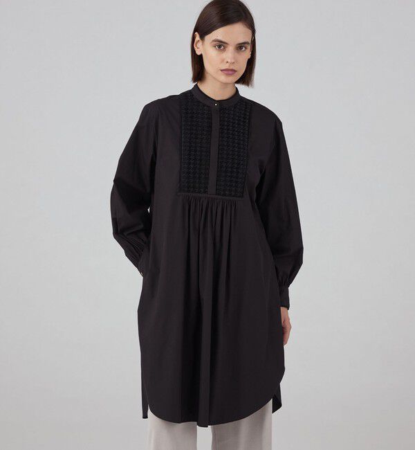 TOMORROWLAND collection「ブラックコンビネーション ロングブラウス」|シャツ・ブラウス|