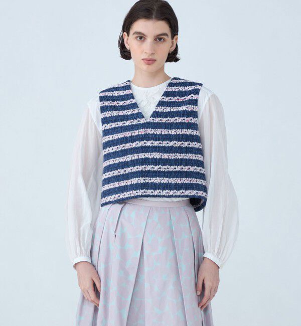 TOMORROWLAND collection「フルールボーダー フロンタブルジレ」|ベスト・ジレ|