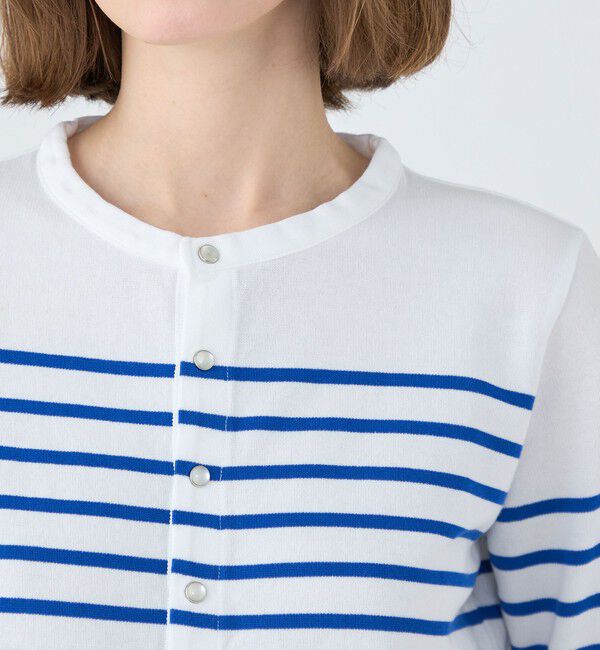 MACPHEE「【WEB限定】パネルボーダー クルーネックカーディガン」|カーディガン|