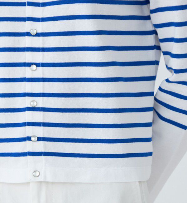 MACPHEE「【WEB限定】パネルボーダー クルーネックカーディガン」|カーディガン|