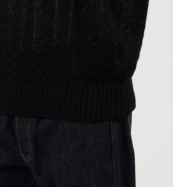 TOMORROWLAND MENS「プレミアムリネン チルデンプルオーバーニット」|ニット・セーター|