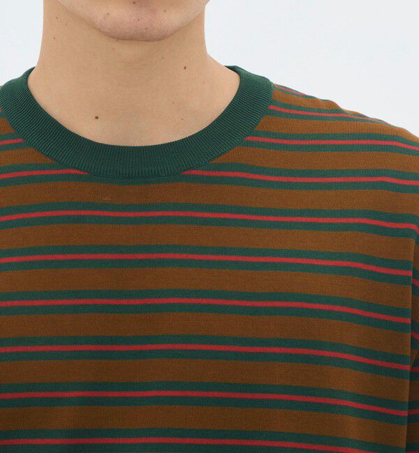 CABaN「CABaN コットン ハイゲージストライプ クルーネックプルオーバー」|ニット・セーター|