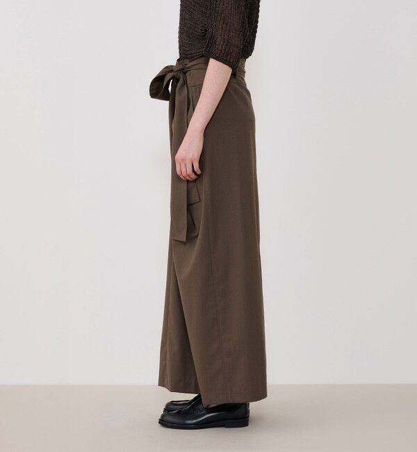 GALERIE VIE「クレープウールストレッチ ラップマキシスカート」|タイト|