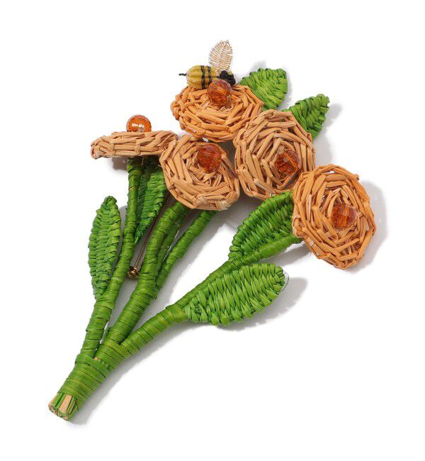 TOMORROWLAND GOODS「Mercedes Salazar Roses&Bee ブローチ」|ブローチ・コサージュ|32 ペールオレンジ系