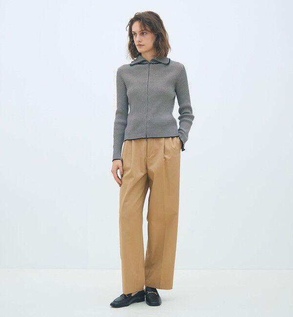 MACPHEE「コットンリブ ジップアップカーディガン」|カーディガン|