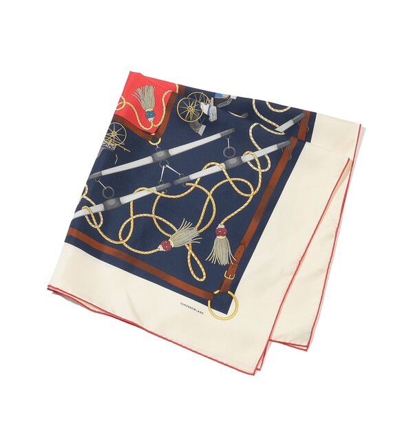 TOMORROWLAND GOODS「Atelier TOMORROWLAND TASSEL シルクスカーフ」|バンダナ・スカーフ|12 オフホワイト系