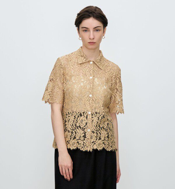 TOMORROWLAND collection「コードレース ハーフスリーブブラウス」|シャツ・ブラウス|