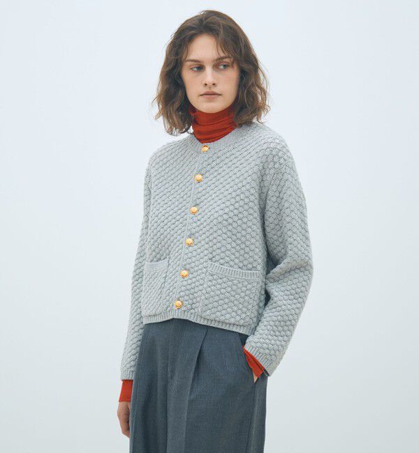 MACPHEE「ハイブリットケーブル クルーネックカーディガン」|カーディガン|