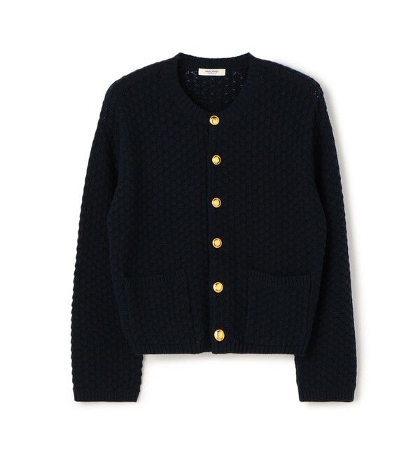 MACPHEE「ハイブリットケーブル クルーネックカーディガン」|カーディガン|69 ネイビー