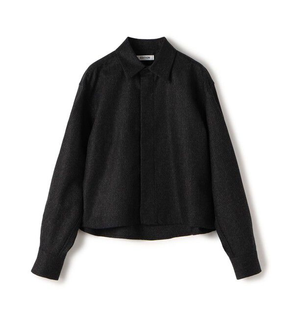 Edition「ウールメルトンポプリン クロップドシャツ」|シャツ・ブラウス|18 ブラック系