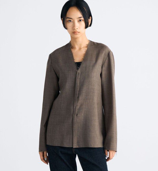 Edition「ウールビエラ Vネックシャツ」|シャツ・ブラウス|