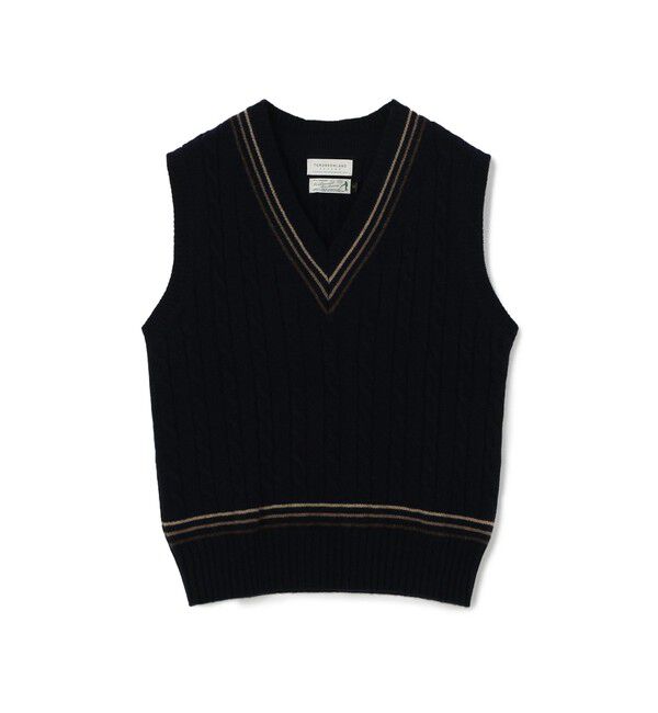 TOMORROWLAND MENS「【別注】RICHMOND KNITWEAR ウールケーブル Vネックベスト」|ニット・セーター|68 ネイビー系