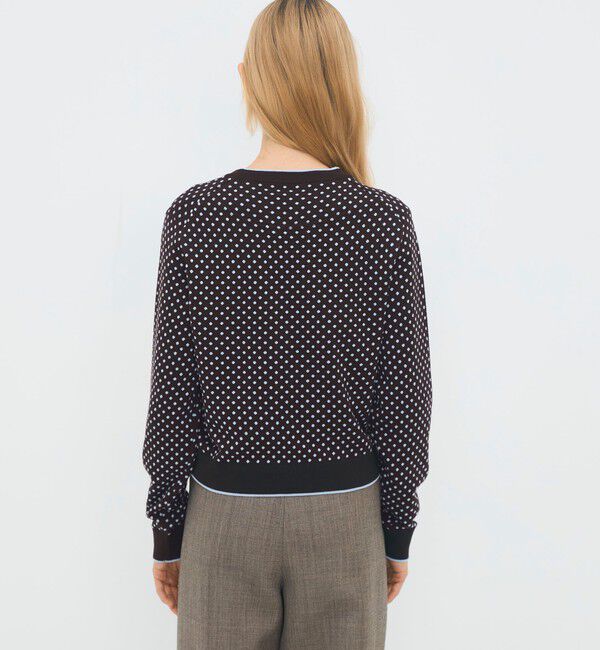 CABaN「コットンカシミヤ ドットジャカードクルーネックプルオーバー」|ニット・セーター|