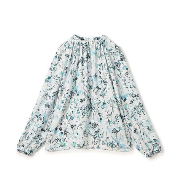 TOMORROWLAND collection「オーキッドフラワープリント ネックギャザーブラウス」|シャツ・ブラウス|64 ブルー系