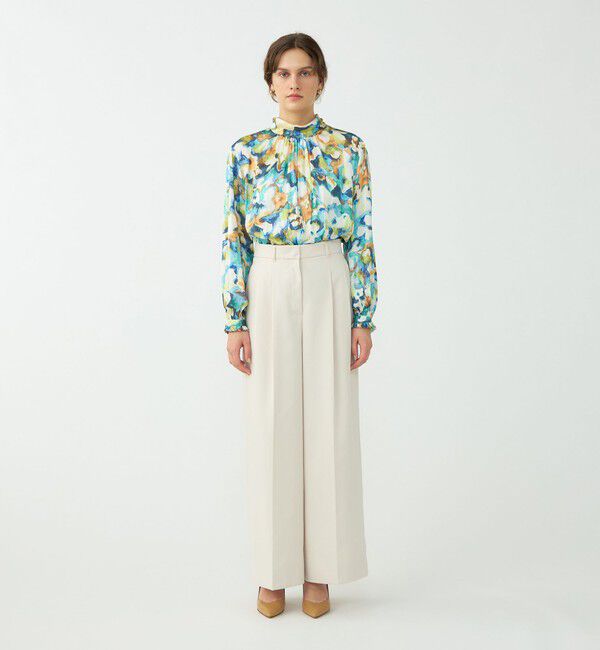 Ballsey「ミスティーフラワープリント バックリボンブラウス」|シャツ・ブラウス|