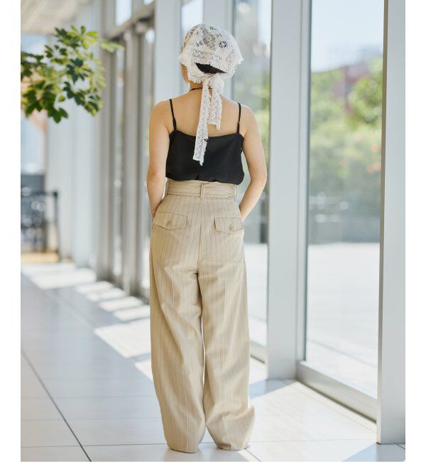 IENA LA BOUCLE「IENA LA BOUCLE リネンブロードバイヤスキャミソール」|キャミソール|