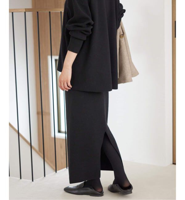 SLOBE IENA「《セットアップ対応可/追加》ウォッシャブルスムースニットスカート」|スカート|