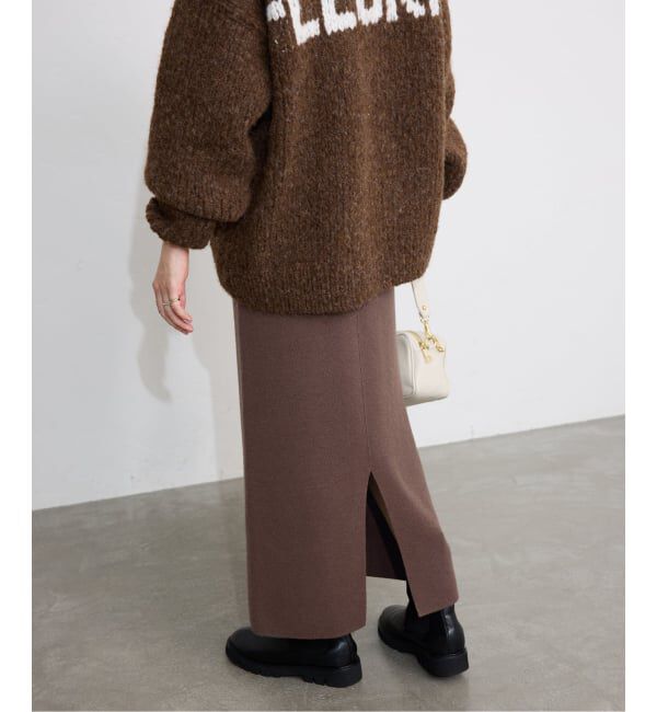 SLOBE IENA「《セットアップ対応可/追加》ウォッシャブルスムースニットスカート」|スカート|