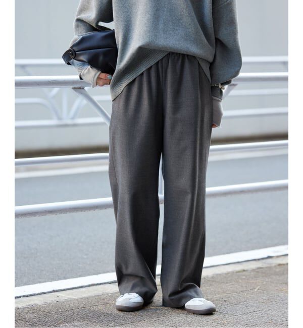 SLOBE IENA「《3サイズ展開/WEB限定/追加2》ウール混ドロストイージースラックス」|スラックス|