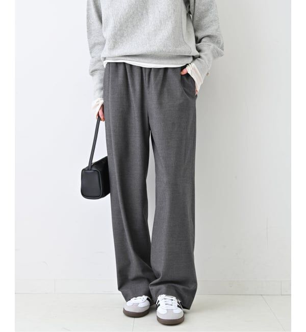 SLOBE IENA「《3サイズ展開/WEB限定/追加2》ウール混ドロストイージースラックス」|スラックス|