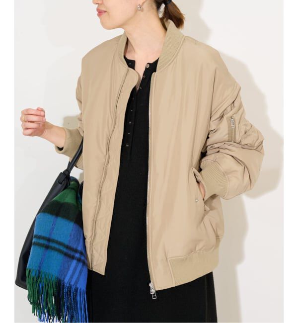 SLOBE IENA「中綿MA-1」|ブルゾン・スタジャン|ベージュ