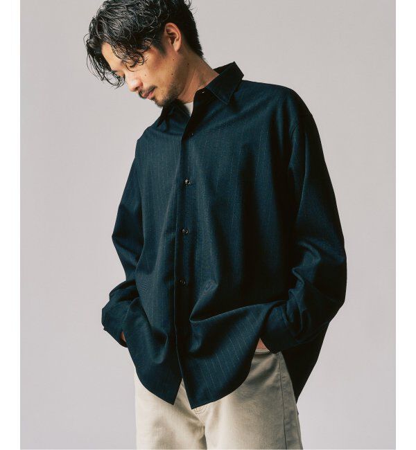 417 EDIFICE「LE JAPON Akita レギュラーウールシャツ」|シャツ・ブラウス|ブラック