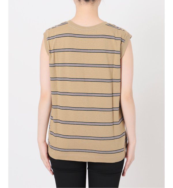 JOURNAL STANDARD「《追加4》汗ジミ防止天竺ボーダーノースリーブ」|Tシャツ・カットソー|