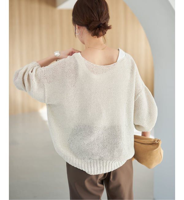 Spick and Span「《WEB限定カラー有り / 追加》ペーパーヤーン2WAYルーズプルオーバー」|ニット・セーター|