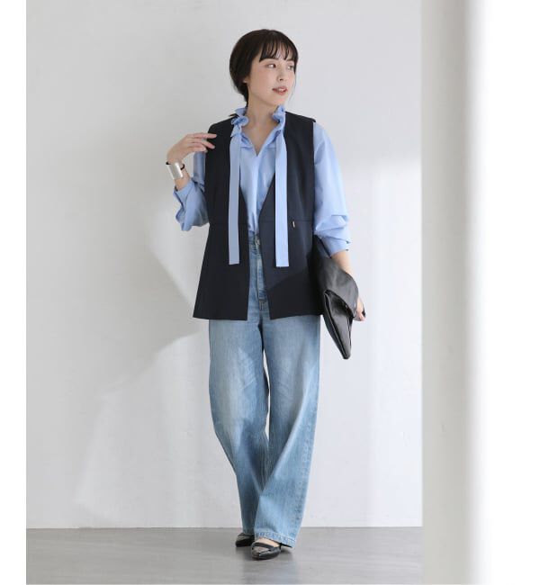  「【洗える】フリルカラーブラウス」|シャツ・ブラウス|