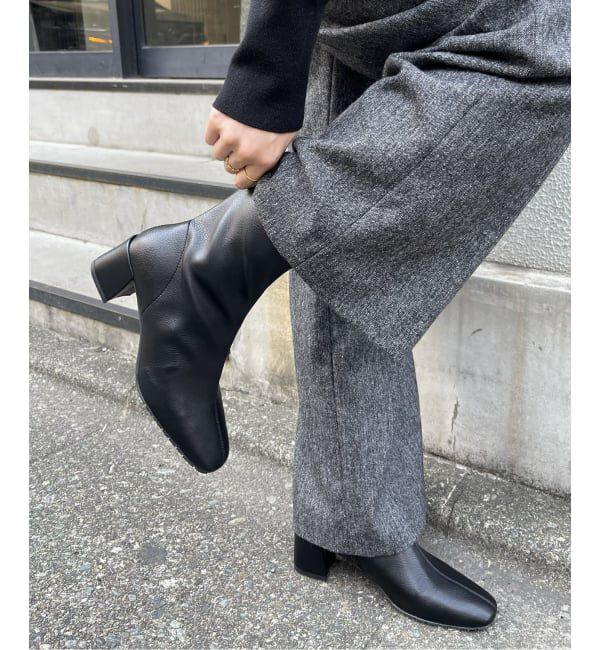  「《追加3》5cmスクエアフィットショートブーツ」|ショートブーツ|