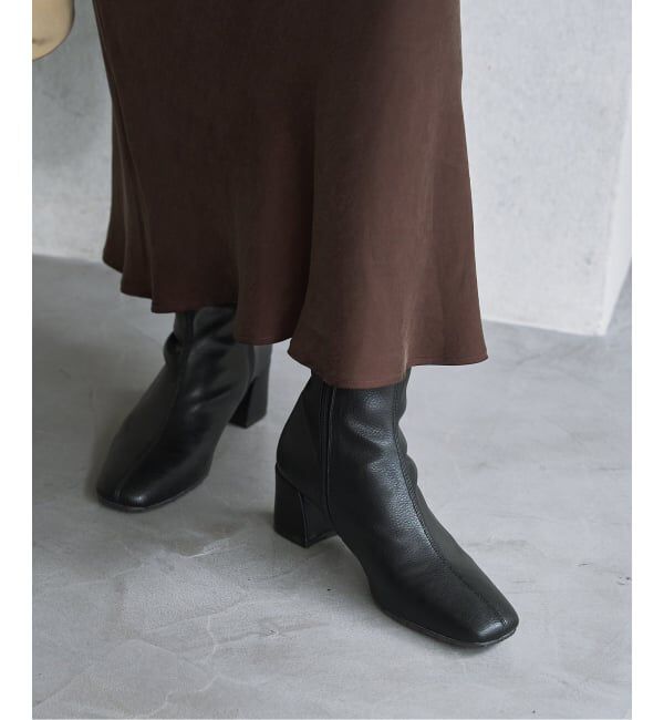  「《追加3》5cmスクエアフィットショートブーツ」|ショートブーツ|