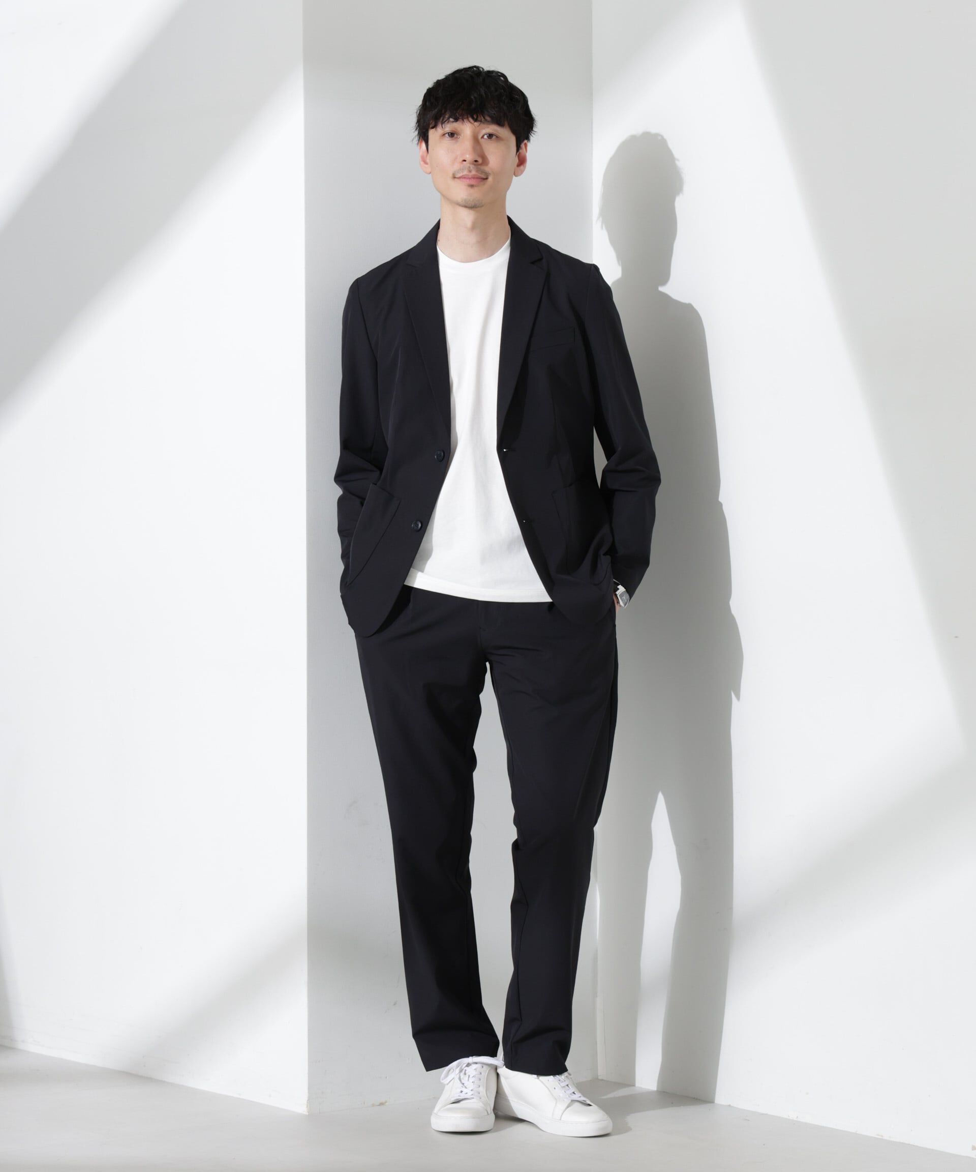 nano･universe「アクティブ4WAYストレッチドライ セットアップ」|スーツ|ブラック