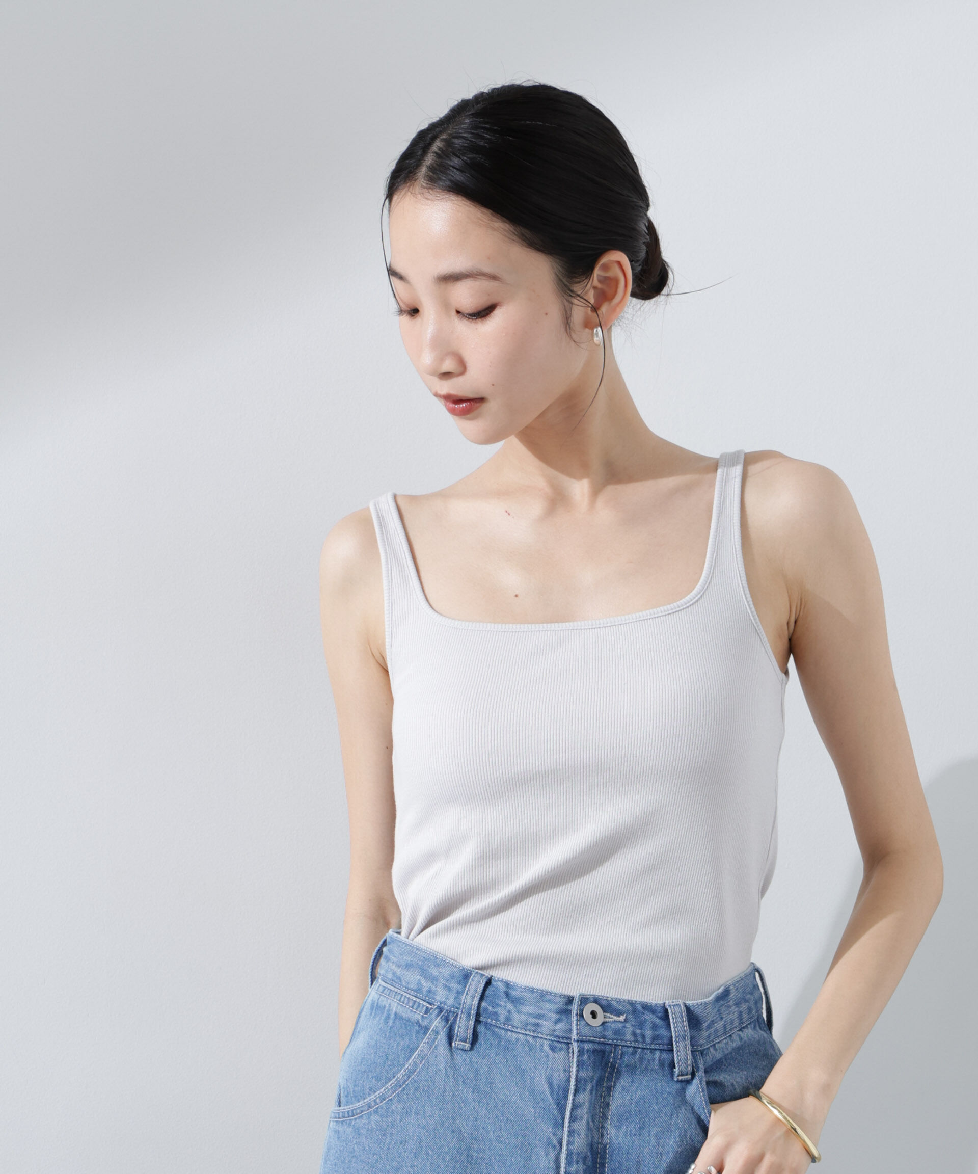 nano･universe「抗菌防臭リブカップ付きタンクトップ」|Tシャツ・カットソー|