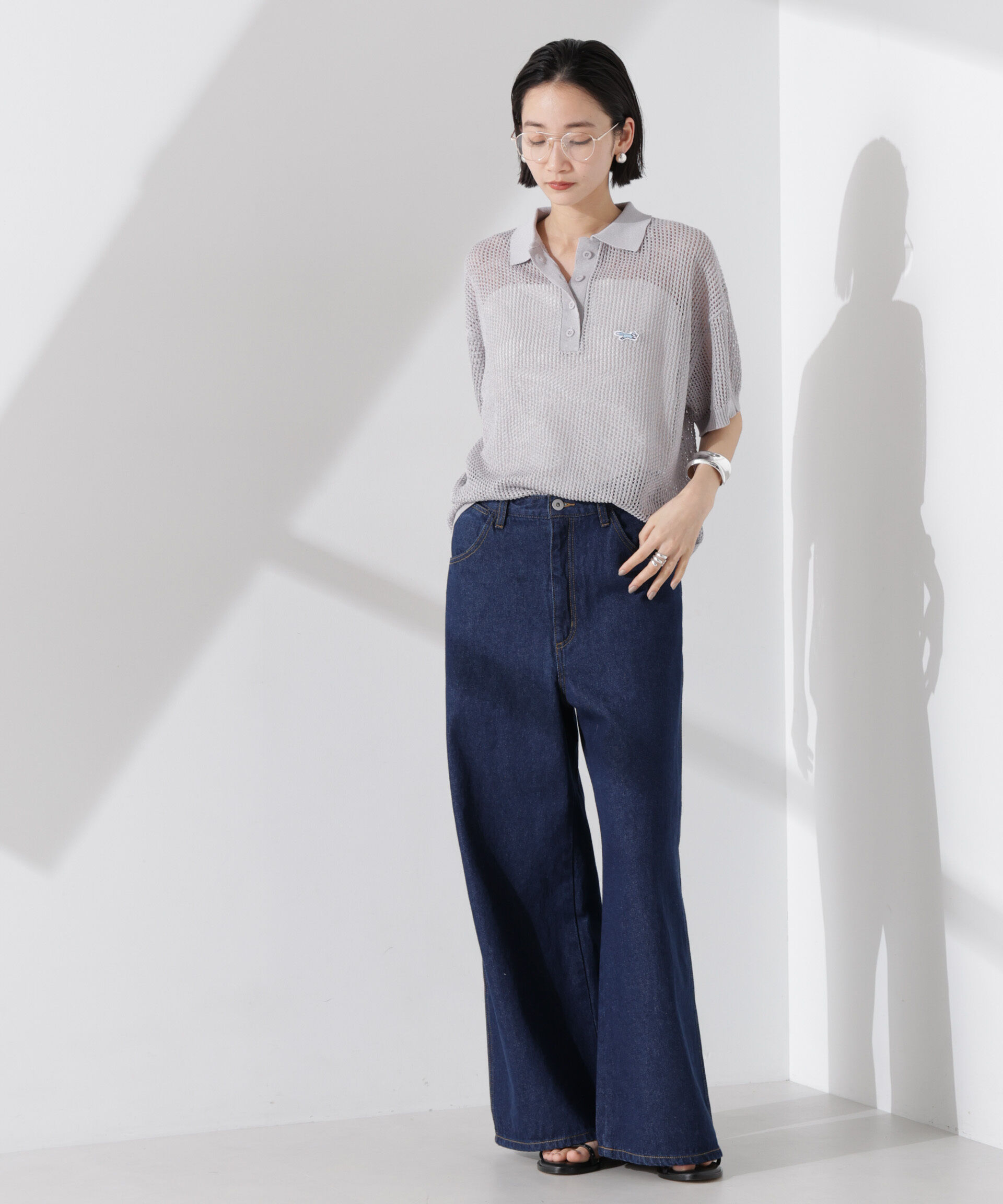 nano･universe「PENNEYS別注TheFOXメッシュポロニット」|ニット・セーター|