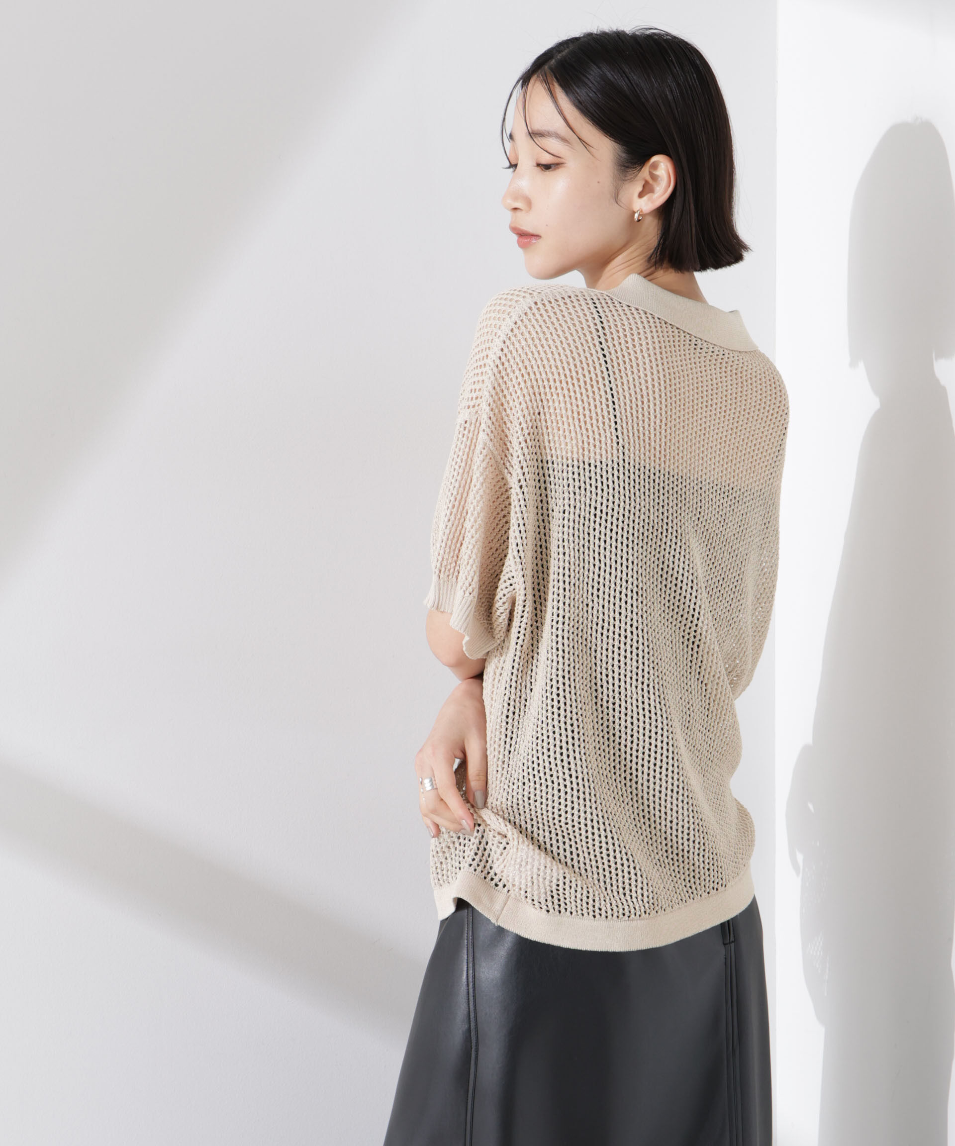 nano･universe「PENNEYS別注TheFOXメッシュポロニット」|ニット・セーター|