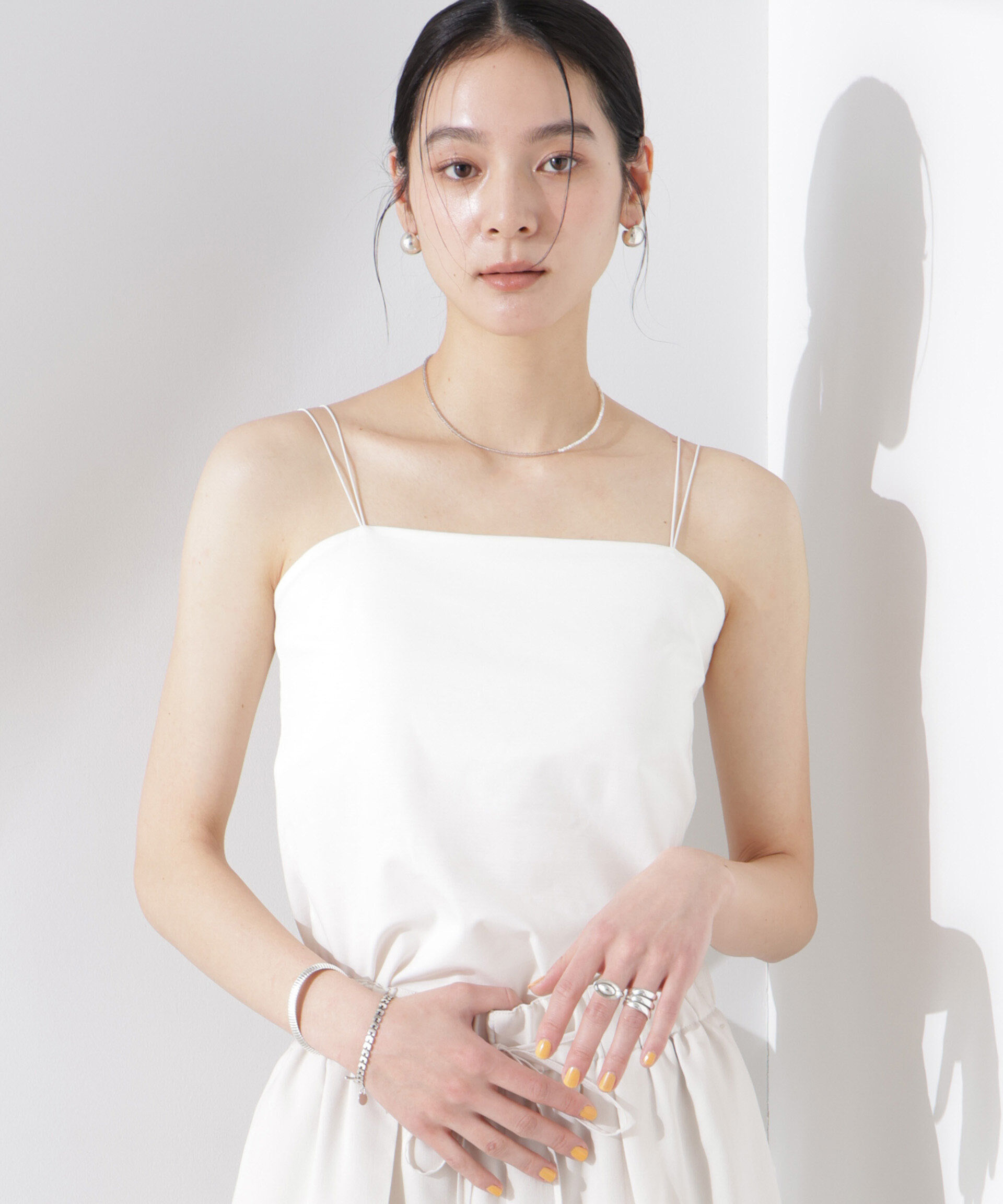 nano･universe「ストレッチポンチカップ付きベアトップキャミソール」|Tシャツ・カットソー|