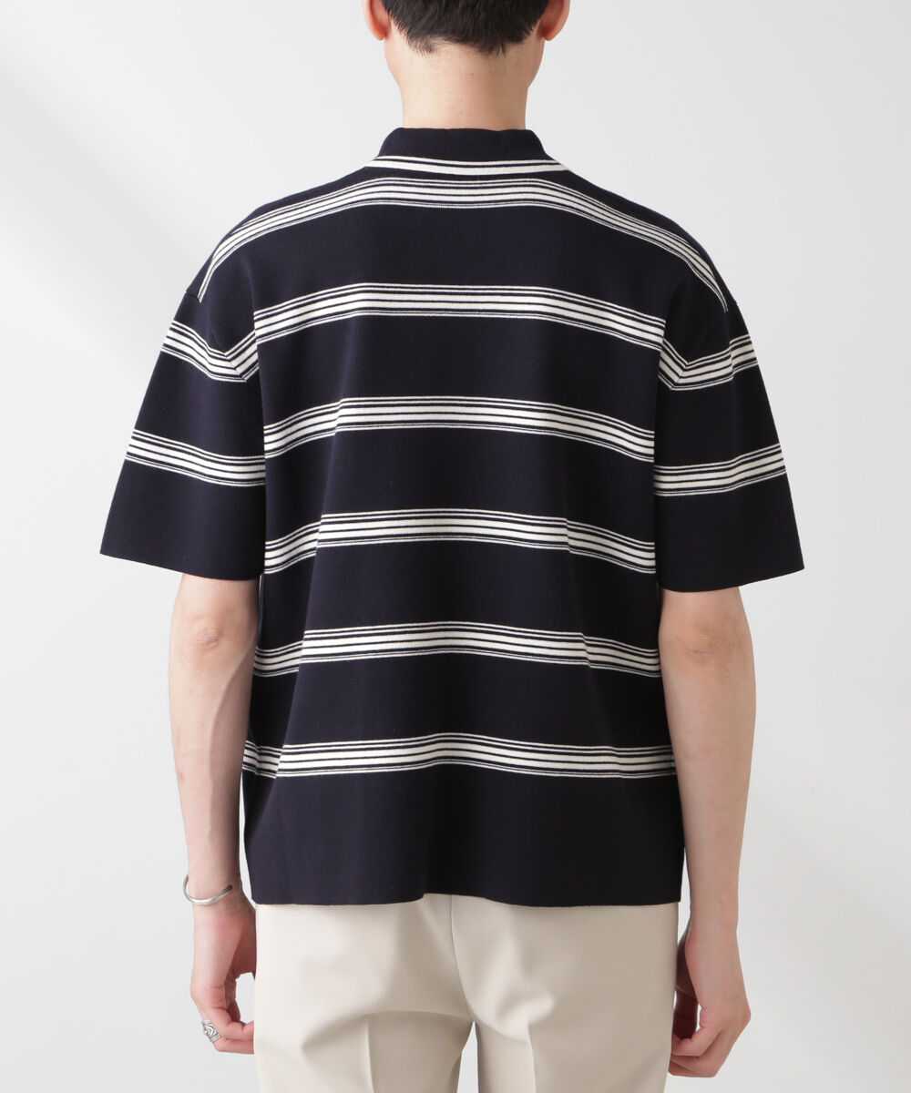 nano･universe「ミラノリブボーダーニットポロ」|ニット・セーター|