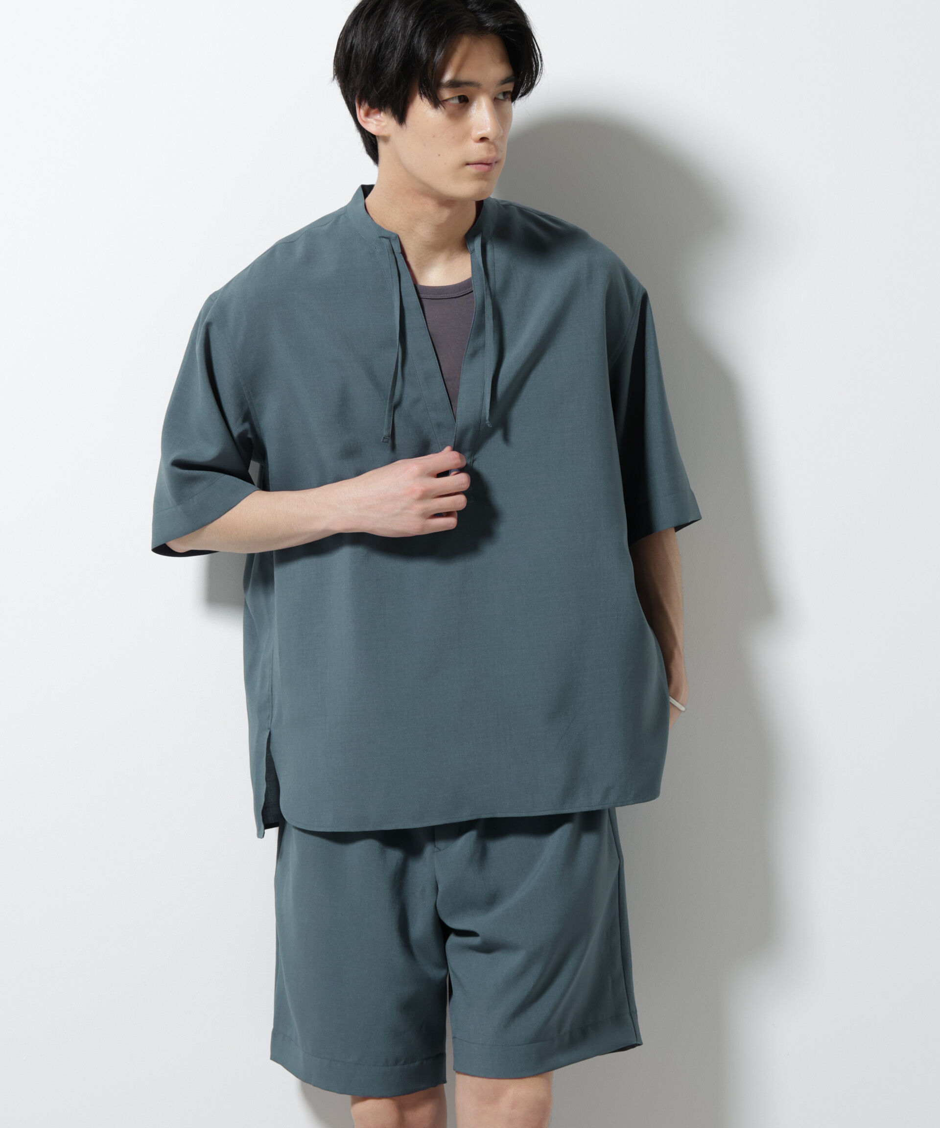 nano･universe「メランジドライプルオーバーシャツ（セットアップ可）」|シャツ・ブラウス|