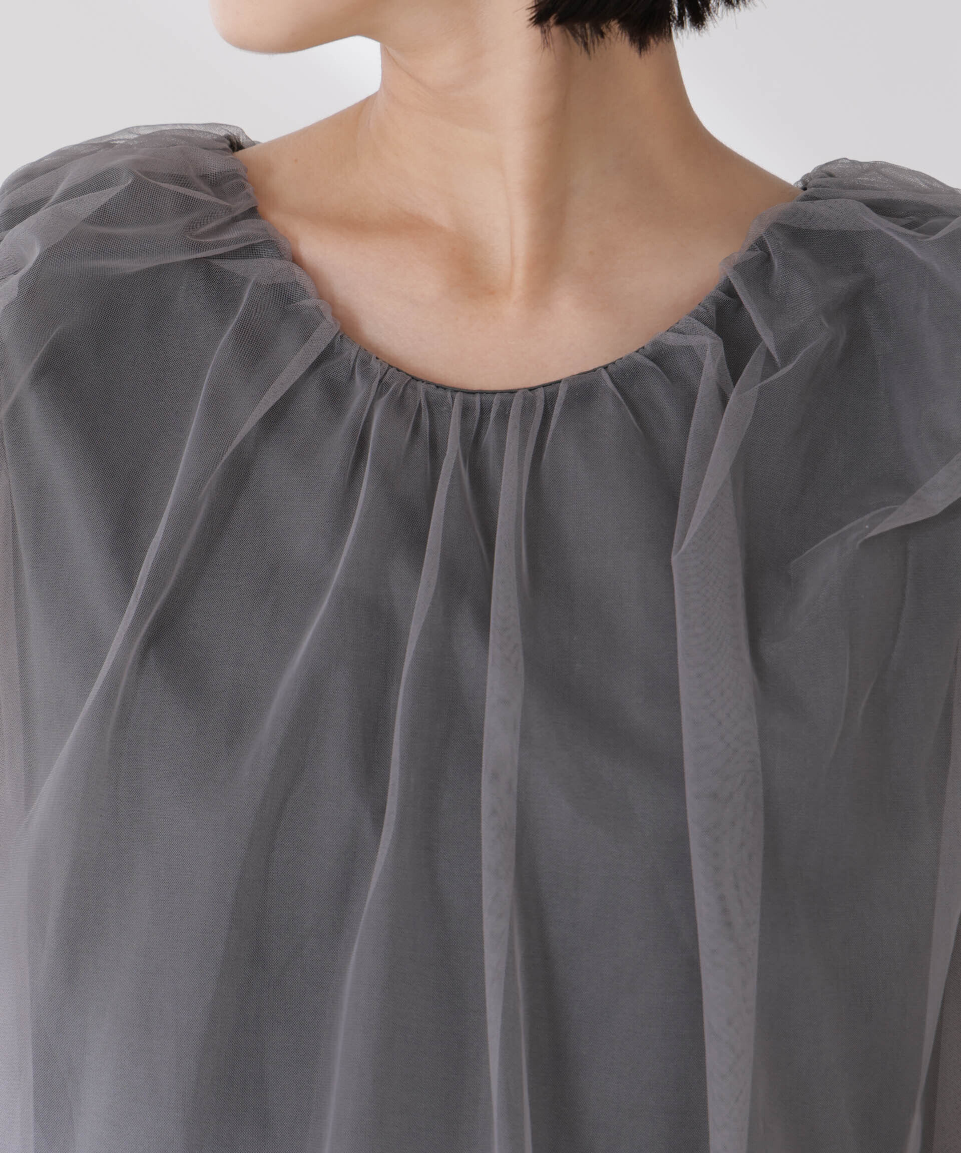 nano･universe「チュールレイヤードコクーンシルエットトップス」|Tシャツ・カットソー|