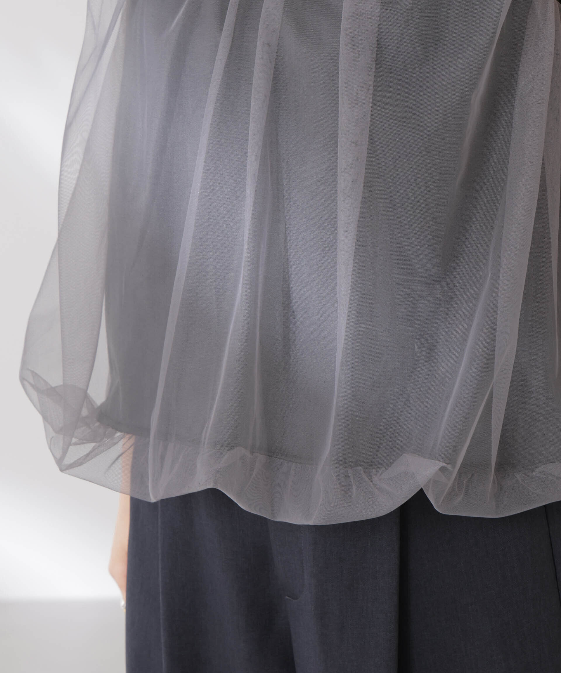 nano･universe「チュールレイヤードコクーンシルエットトップス」|Tシャツ・カットソー|